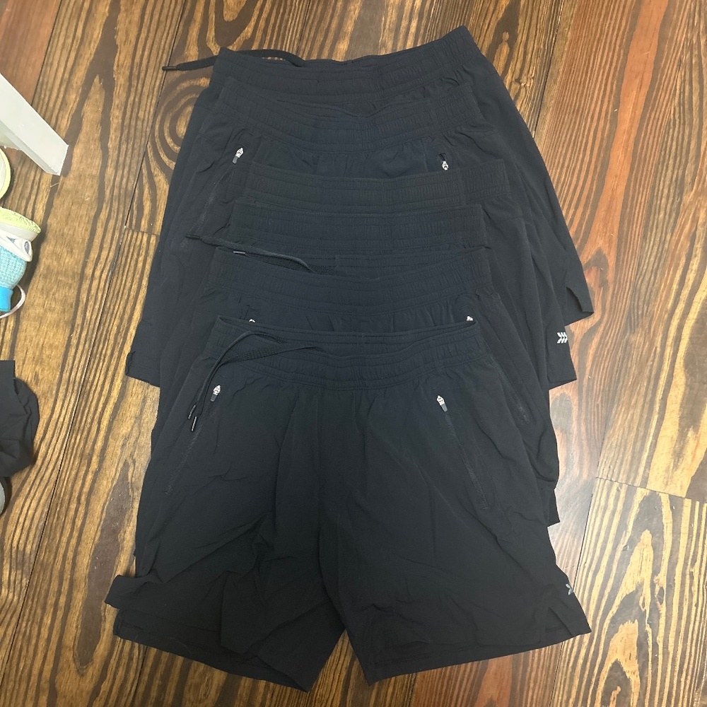 Lot of 6 All in Motion Men’s black athletic shorts sz small